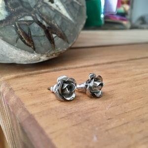 Silver Rose Studs